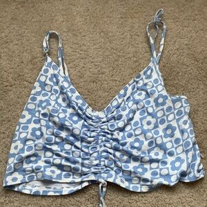 Garage Blue Floral Crop Top